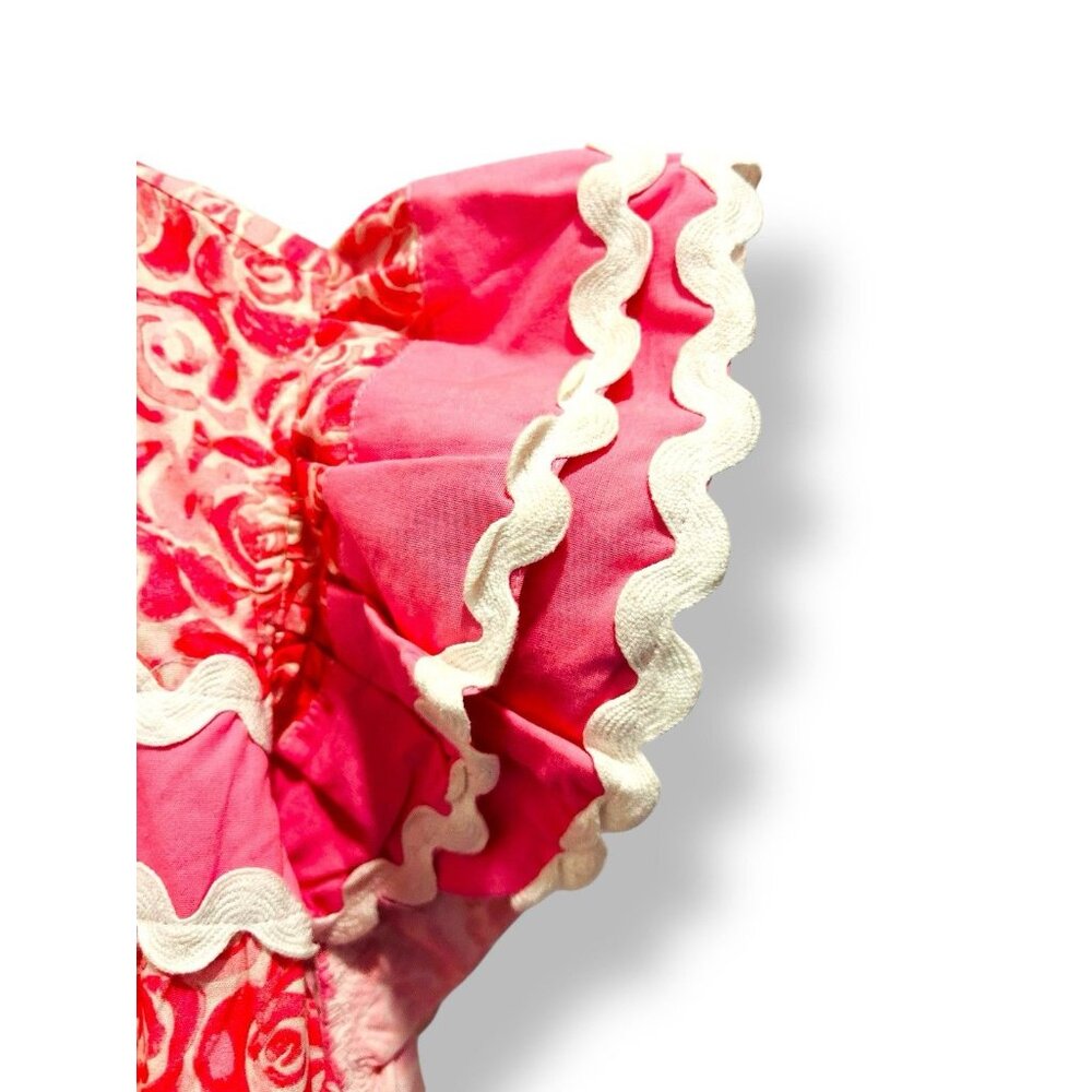 Sail to Sable STS Rose Print Flutter Sleeve Midi Dress Pink White | Size XL NWT - Picture 8 of 16